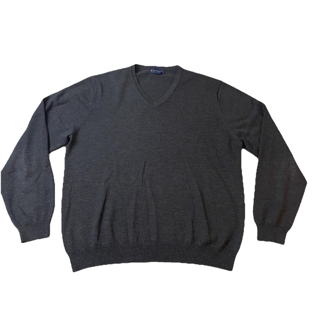 Brooks Brothers Sweater Mens Large Merino Wool Blend V Neck Pullover Classic